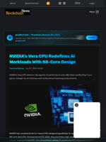 NVIDIA's Vera CPU Redefines AI Workloads With 88-Core Design - Blockchain.News