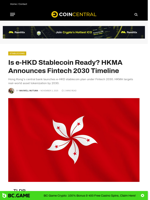 Is e-HKD Stablecoin Ready? HKMA Announces Fintech 2030 Timeline - CoinCentral