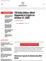 TCB Daily Edition: What Happened in Crypto on October 27, 2026
