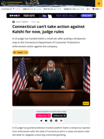 Judge Temporarily Stops Connecticut’s Action Against Kalshi