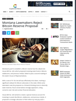 Montana Lawmakers Reject Bitcoin Reserve Proposal - CryptoCoin.News