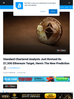 Standard Chartered Analysts Just Revised Its $7,500 Ethereum Target, Here’s The New Prediction | Bitcoinist.com