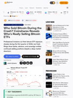 Who Sold Bitcoin During the Crash? Coinshares Reveals Who’s Really Selling Bitcoin ETFs