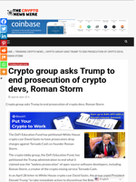 Crypto group asks Trump to end prosecution of crypto devs, Roman Storm - The Crypto News Wire