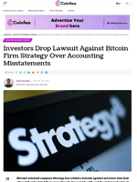 Investors Drop Lawsuit Against Bitcoin Firm Over Accounting