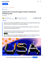 California to Seize 3+ Years of Untouched Crypto from Exchanges