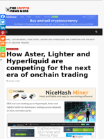 How Aster, Lighter and Hyperliquid are competing for the next era of onchain trading - The Crypto News Wire