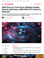 XRP Eyes $2 as Whales Dump 1M Coins