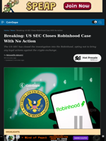 Breaking: US SEC Closes Case Against Robinhood With No Action
