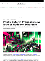Vitalik Buterin Proposes New Type of Node for Ethereum  - 