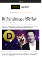 Elon Revives Dogecoin — Is Maxi Doge the Meme Coin Ready to Pump Next?