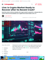 Live: Is Crypto Market Ready to Recover after Its Recent Crash? - Coinspeaker