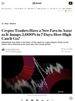 Crypto Traders Have a New Fave in Aster as It Jumps 2,000% in 7 Days: How High Can It Go? - Decrypt
