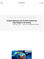 Analyst Maintains $0.70 XRP Outlook but Says Happy to Be Wrong