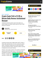 Crypto Funds Pull in $1.2B as Bitcoin Rally Revives Institutional Demand