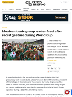 Mexican trade group leader fired after racist gesture during World Cup