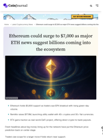 Ethereum could surge to $7,000 as major ETH news suggest billions coming into the ecosystem - CoinJournal