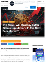 BTC News: Will Strategy Suffer Bitcoin Liquidations In The Next Bear Market? | Live Bitcoin News