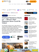 Overhead Resistance Stacks up — Bitcoin’s Next Expansion Move Could Be Violent – Markets and Prices Bitcoin News