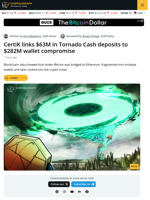 CertiK Traces $63M in Tornado Cash Funds to $282M Crypto Hack