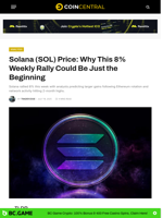 Solana (SOL) Price: Why This 8% Weekly Rally Could Be Just the Beginning - CoinCentral