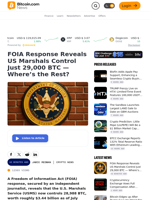 FOIA Response Reveals US Marshals Control Just 29,000 BTC — Where’s the Rest? – Crypto News Bitcoin News