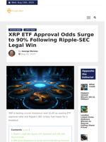XRP ETF Approval Odds Surge to 90% Following Ripple-SEC Legal Win | E-Crypto News