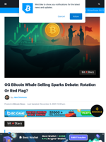 OG Bitcoin Whale Selling Sparks Debate: Rotation Or Red Flag?