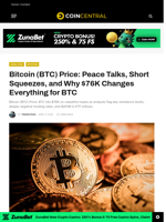 Bitcoin (BTC) Price: Peace Talks, Short Squeezes, and Why $76K Changes Everything for BTC - CoinCentral
