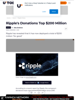 Ripple's Donations Top $200 Million