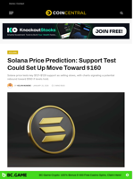 Solana Price Prediction: Support Test Could Set Up Move Toward $160