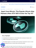 Apart from Bitcoin, This Popular Altcoin Also Marked a New ATH-Will it Enter the Top 10?