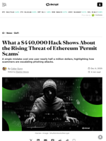 What a $440,000 Hack Shows About the Rising Threat of Ethereum 'Permit Scams' - Decrypt