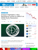 Analyst Highlights 3 Key Resistance Levels to Watch as DOGE Bulls Reawaken ⋆ ZyCrypto