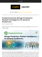 PredictionCircle Brings Prediction Market Intelligence to General Audiences