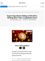 Expert Says Bitcoin Falling to $112,000 is Nothing More Than a Liquidation Event