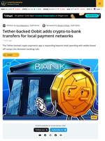 Tether-Backed Oobit Adds Crypto-to-Bank Transfers