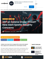 XRP News: XRP on Solana Under Threat? New Alert Sparks Security Concerns | Live Bitcoin News