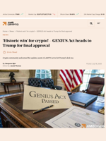 'Historic win' for crypto! - GENIUS Act heads to Trump for final approval - AMBCrypto