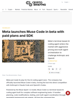 Meta launches Muse Code in beta with paid plans and SDK