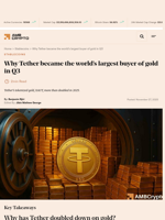 Why Tether became the world’s largest buyer of gold in Q3  - AMBCrypto