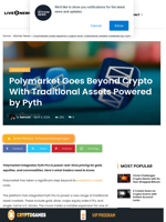 Polymarket Goes Beyond Crypto With Traditional Assets Powered by Pyth | Live Bitcoin News