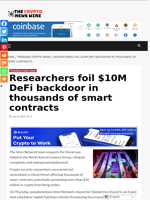 Researchers foil $10M DeFi backdoor in thousands of smart contracts - The Crypto News Wire