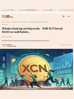 Whales load up on Onyxcoin - Will XCN break $0.03 or stall below... - AMBCrypto