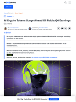 AI Crypto Tokens Surge Ahead of Nvidia Q4 Earnings Report