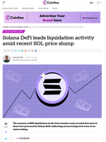 Solana DeFi leads activity amid recent SOL price slump