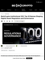 BeInCrypto Institutional 100: Top 16 Names Shaping Digital Asset Regulation and Governance