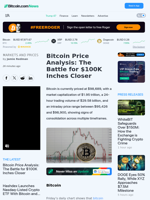 Bitcoin Price Analysis: The Battle for $100K Inches Closer – Markets and Prices Bitcoin News