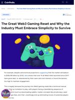 The Great Web3 Gaming Reset and Why the Industry Must Embrace Simplicity to Survive