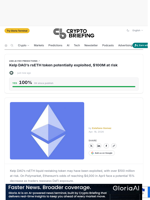 Kelp DAO's rsETH token potentially exploited, $100M at risk